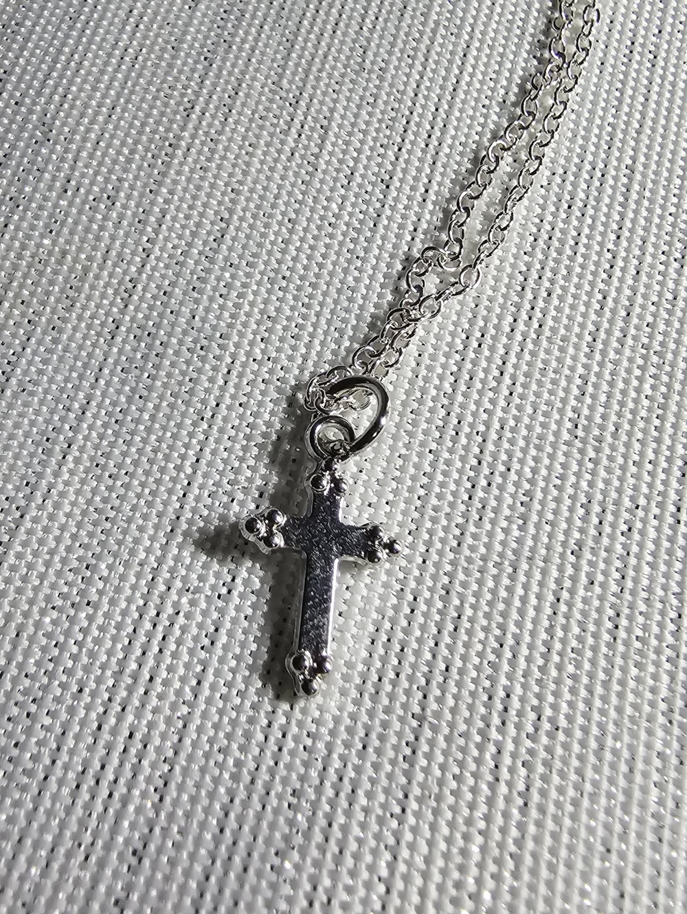Silver-toned Cross Pendant Necklace - Elegant Women's Jewelry